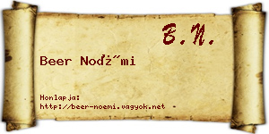 Beer Noémi névjegykártya