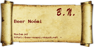 Beer Noémi névjegykártya